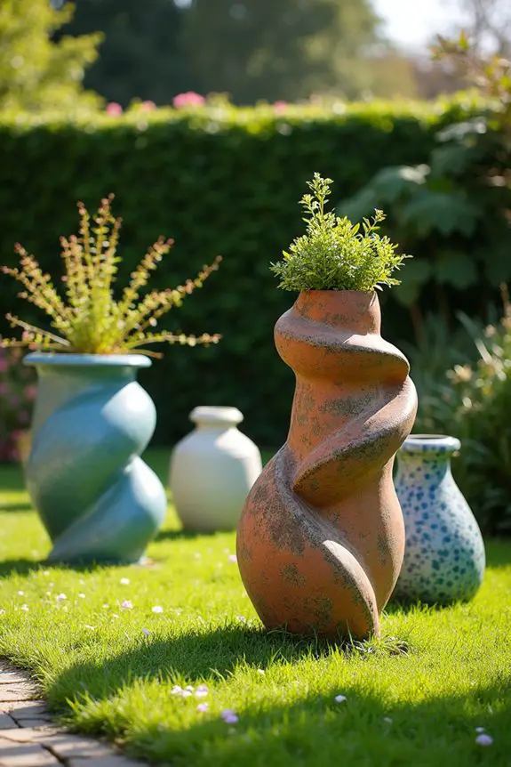artistic garden pottery sculptures