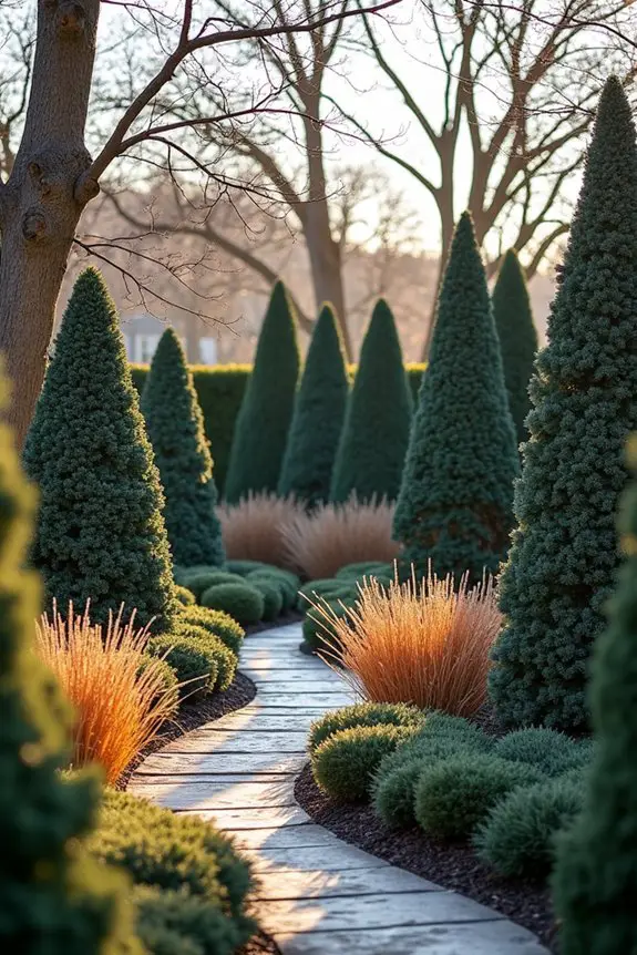 evergreen giants in winter