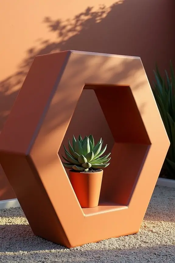 geometric terra cotta sculptures