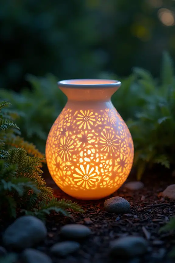 glowing ceramic garden sculptures