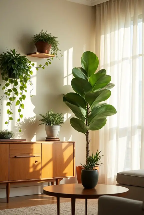 layered plant height arrangement