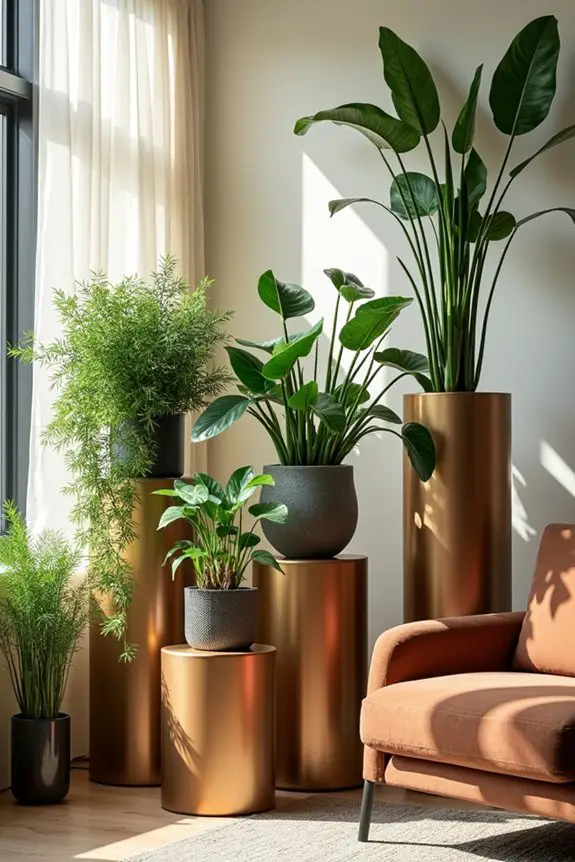 layered vertical garden displays