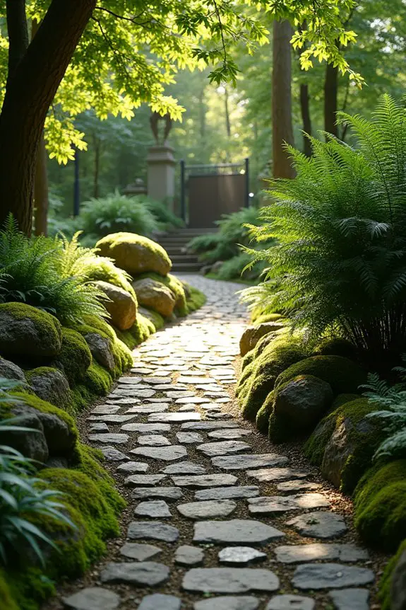 mossy stone pathway design