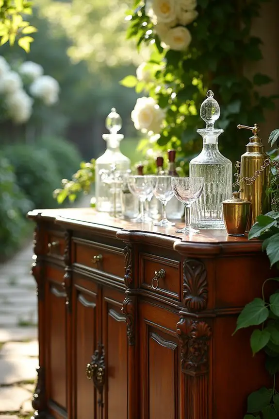 repurposed antiques as beverage stations