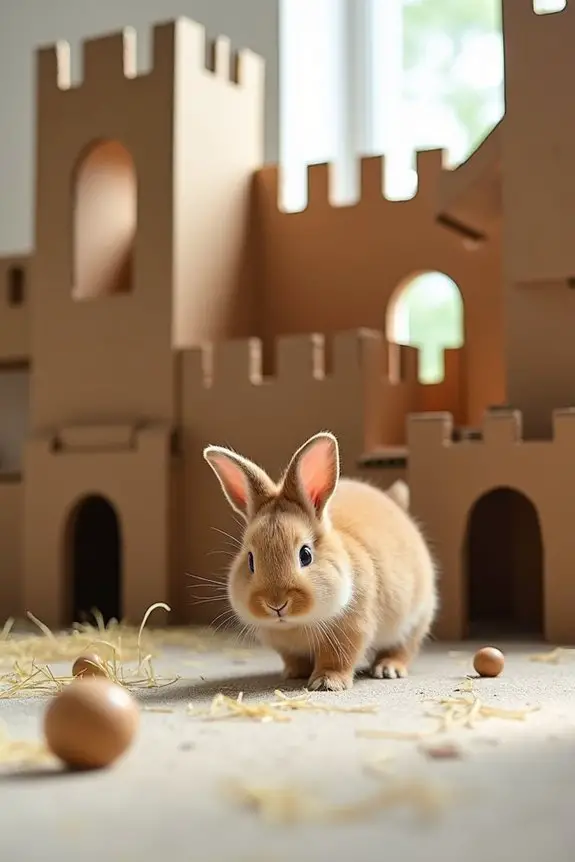 cardboard castle rabbit playground