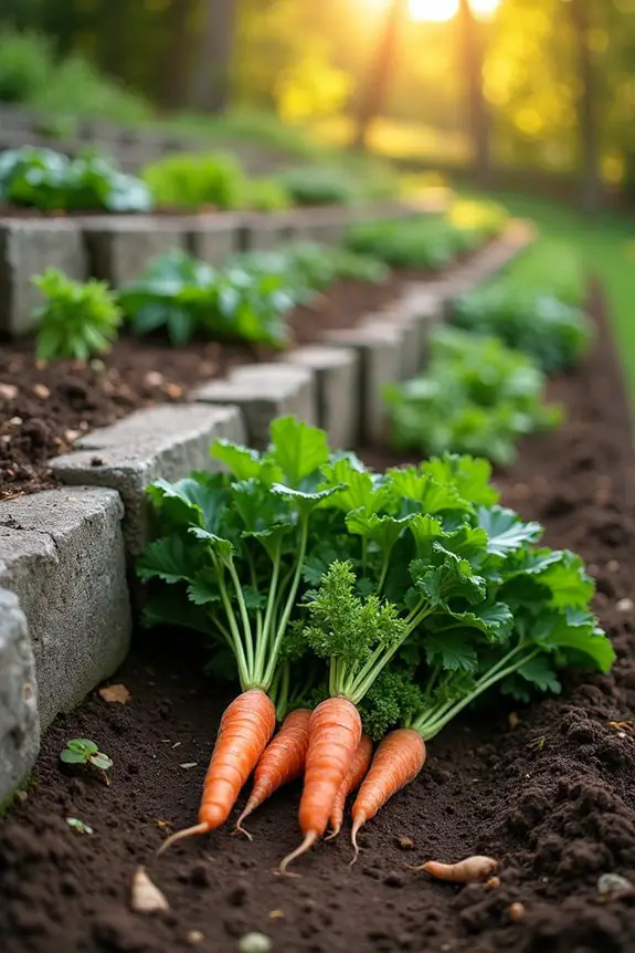 deep rooted vegetables anchor soil