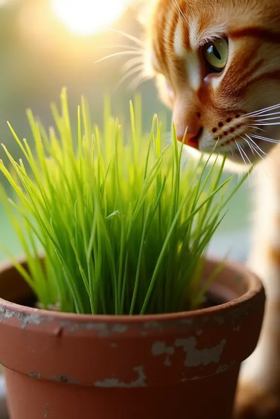 feline wellness through cat grass