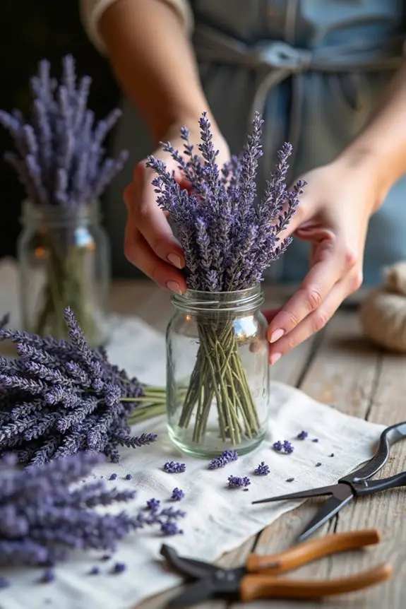 dried lavender bouquet arrangements