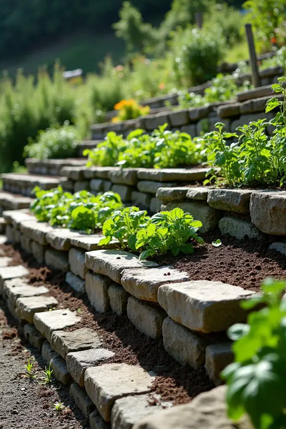 hillside garden soil retention