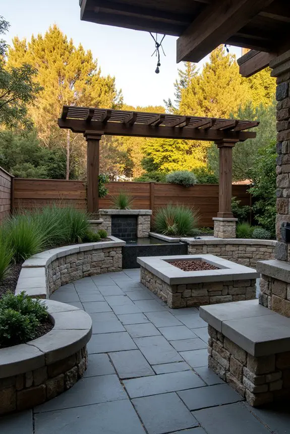 multi functional outdoor hardscape design