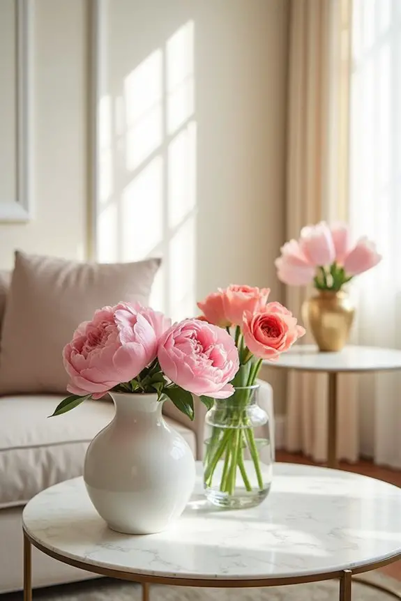 pink floral home decor