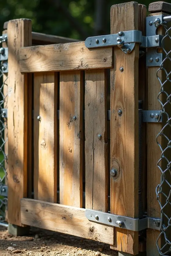 rustic self closing pallet gate