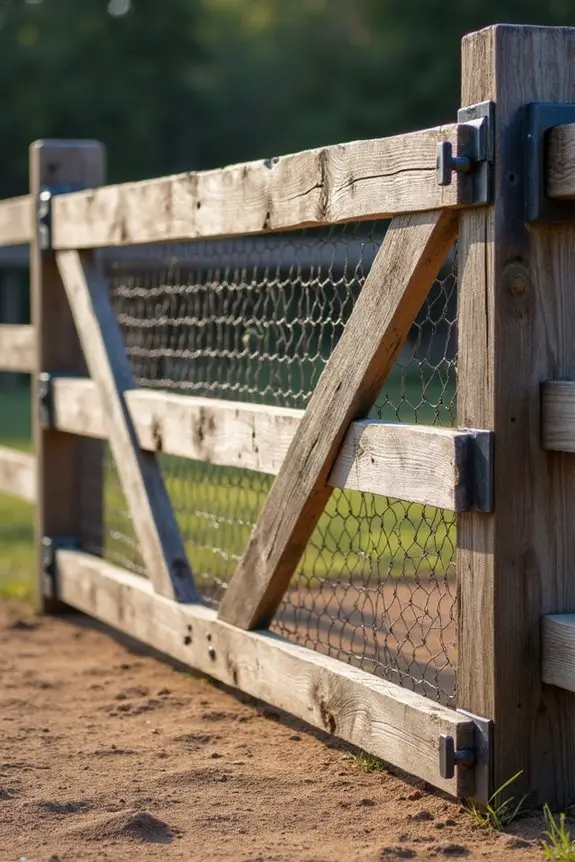 rustic sliding chicken gate