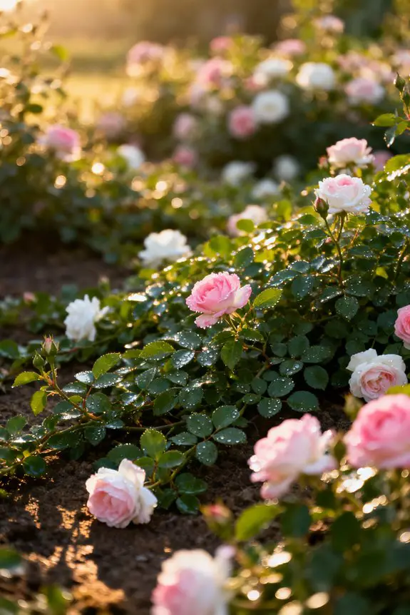 cascading colorful groundcover roses