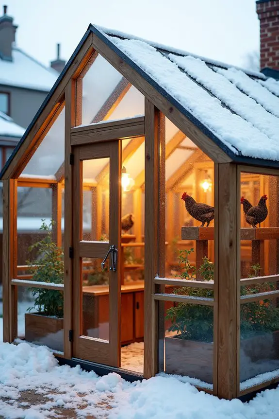 dual purpose greenhouse and coop