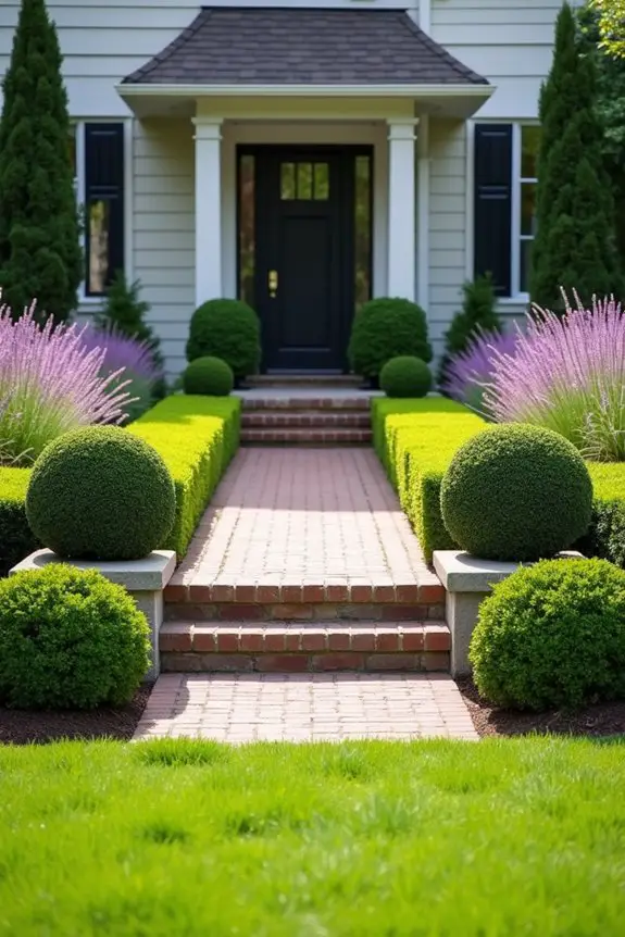 symmetrical entryway plantings enhance elegance