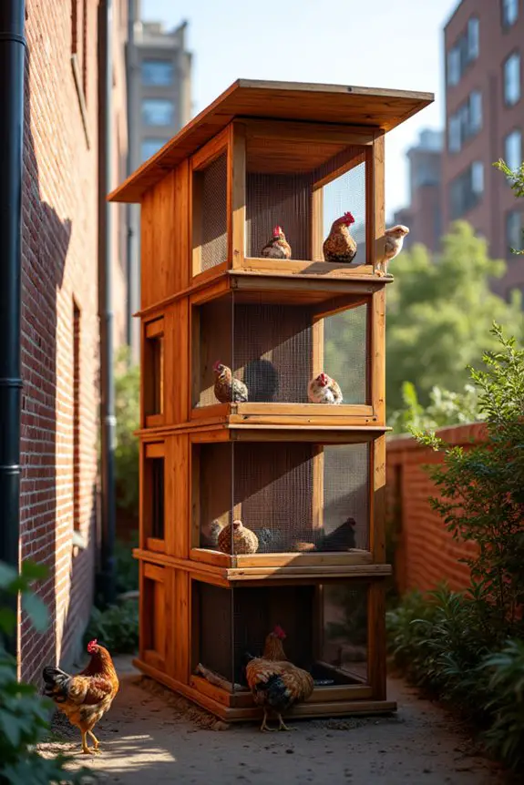 vertical urban chicken coop