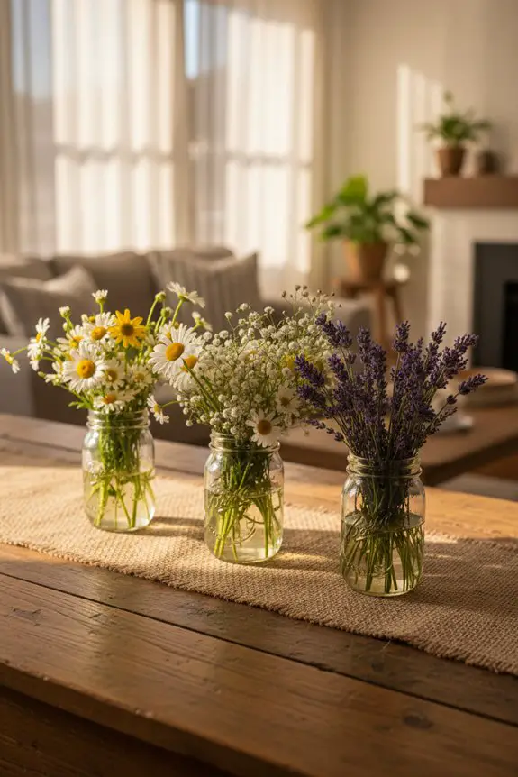 charming mason jar arrangements