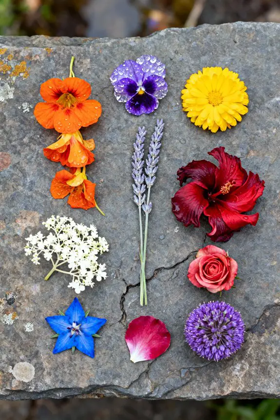 colorful edible garden flowers