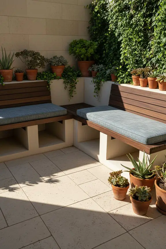 cozy benches with storage