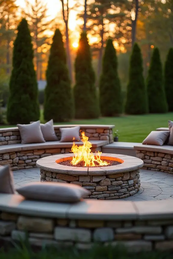 cozy stone fire pit
