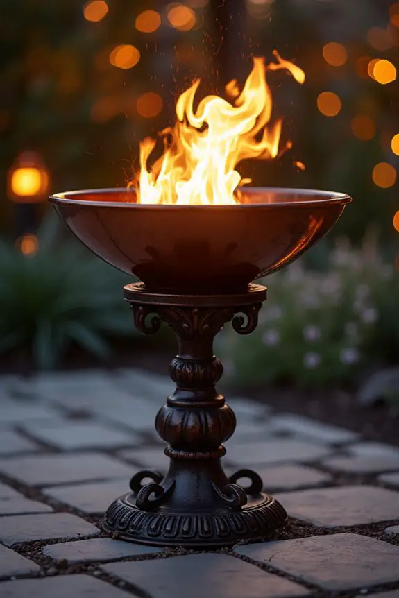 elegant elevated fire bowls