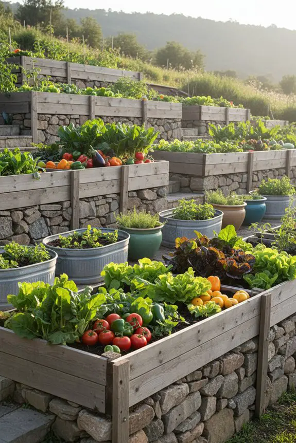 flexible hillside container gardening