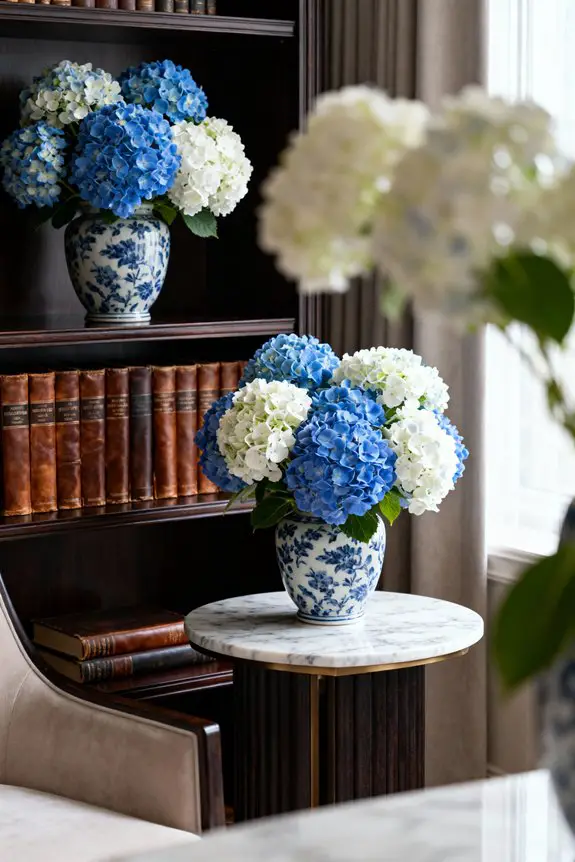 hydrangea accents enhance decor