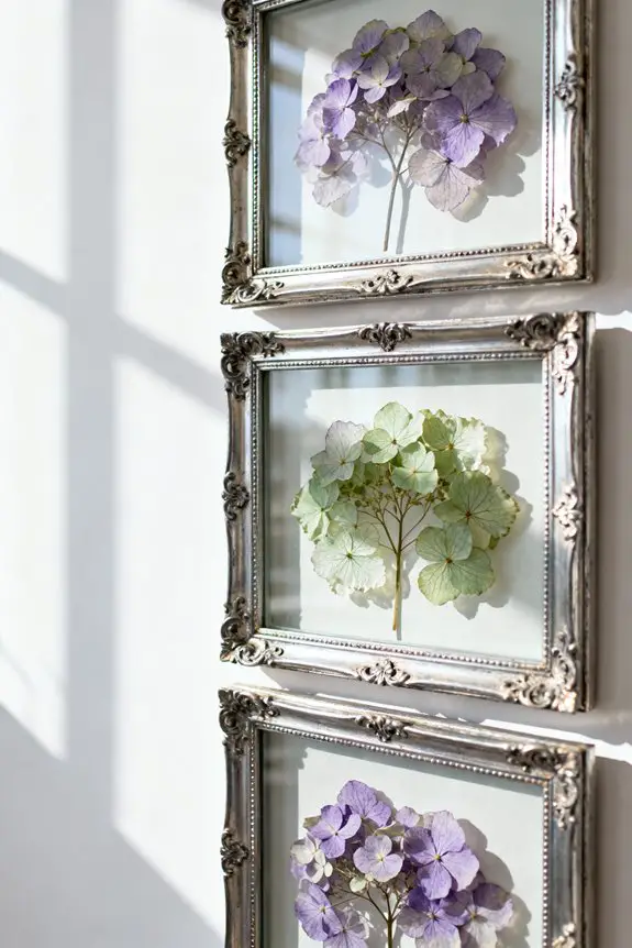 preserved hydrangea wall art