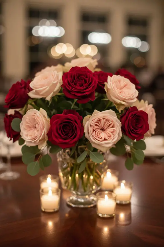 romantic rose arrangement ideas