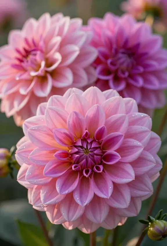 bold pink dahlia blooms
