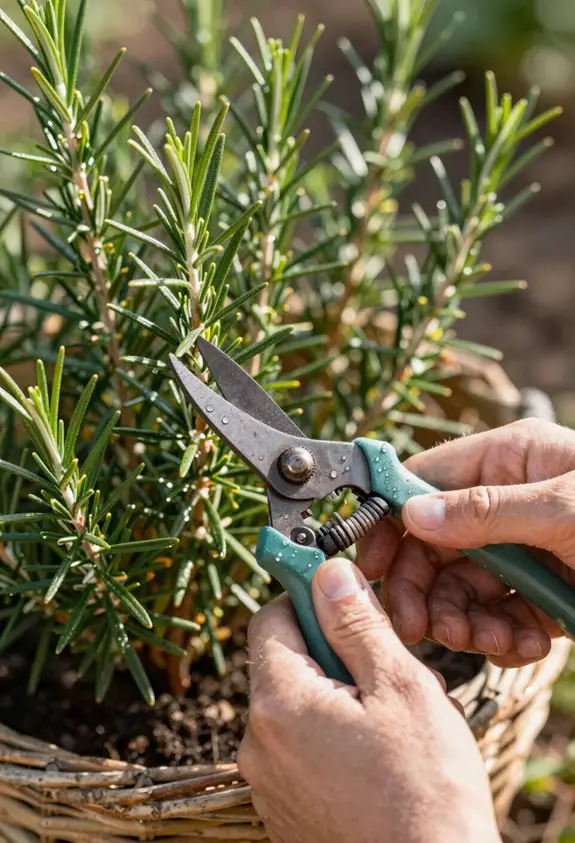 select healthy rosemary stems