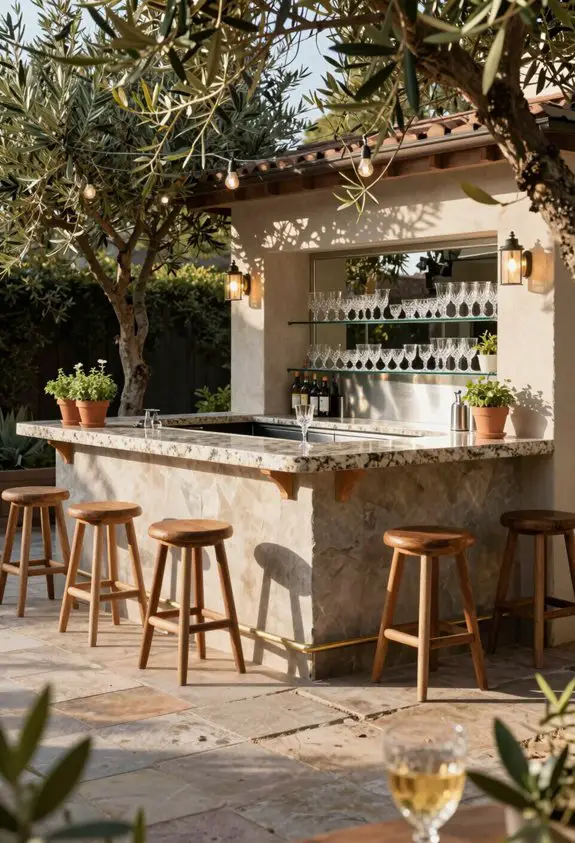 sophisticated outdoor bar station